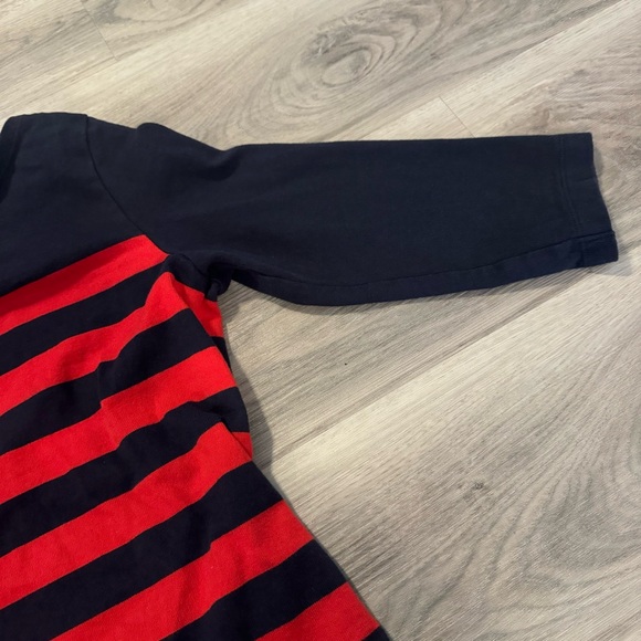 Uniqlo Large Red and Navy Striped 3/4 Sleeve Tunic - Picture 4 of 4